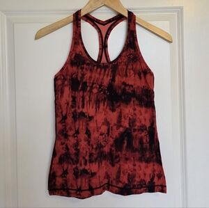 Lululemon Red and Black Tie-Dye Cool Racerback Tank Top